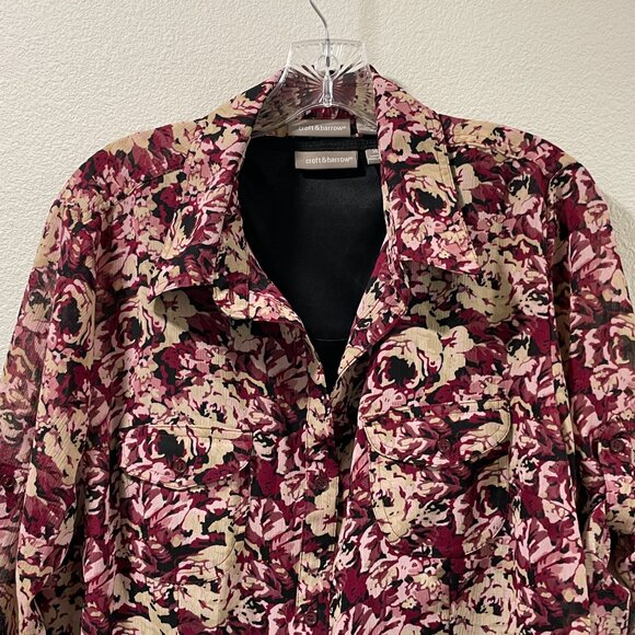 (NWT) CROFT & BARROW 2 Piece Blouse Set, Floral Burgundy/Black - XL - Picture 4 of 10